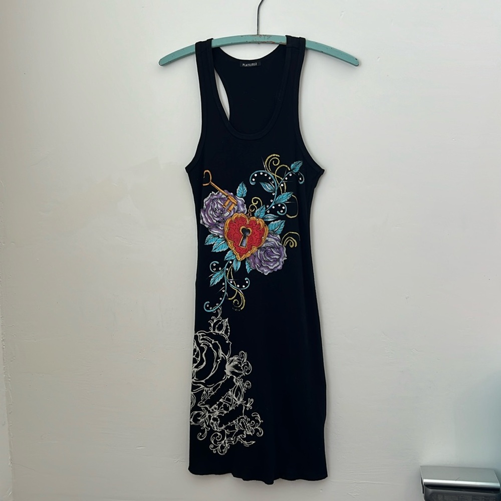 Playgirlz tank top dress with rhinestones
